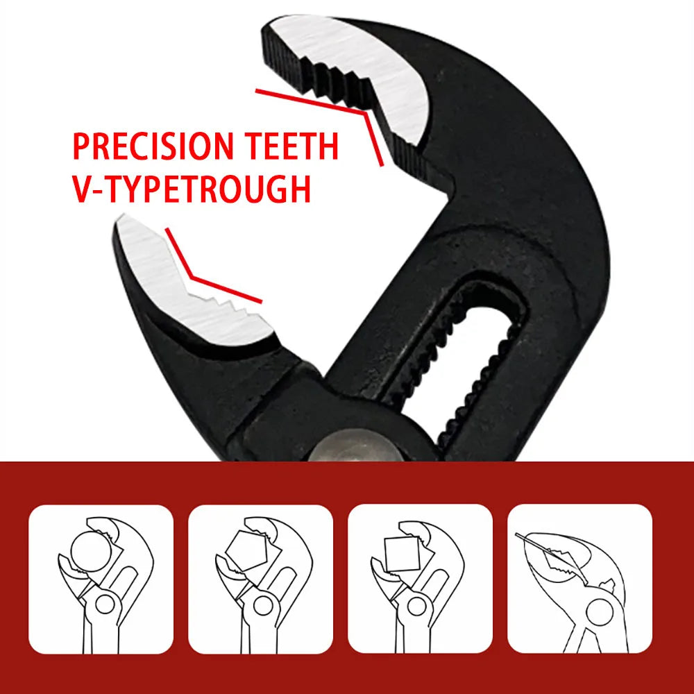 1pc Water Pump Pliers, Plumbing Pipe Wrench Adjustable Water Pipe Clamp Pliers, DIY Multi-Function Work Hand Tool