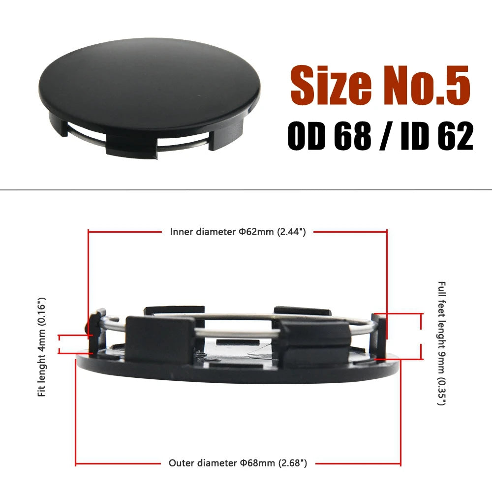 Universal Blank Wheel Center Caps, No Logo, Set of 4