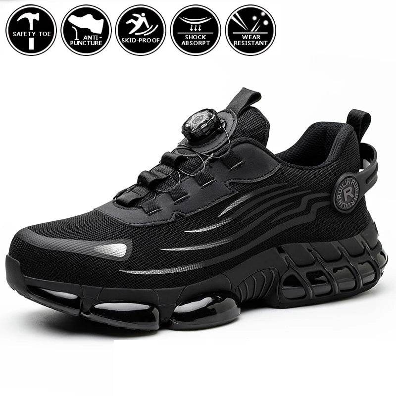 Lightweight Steel Toe Work Shoes with Rotating Buckle - image 23