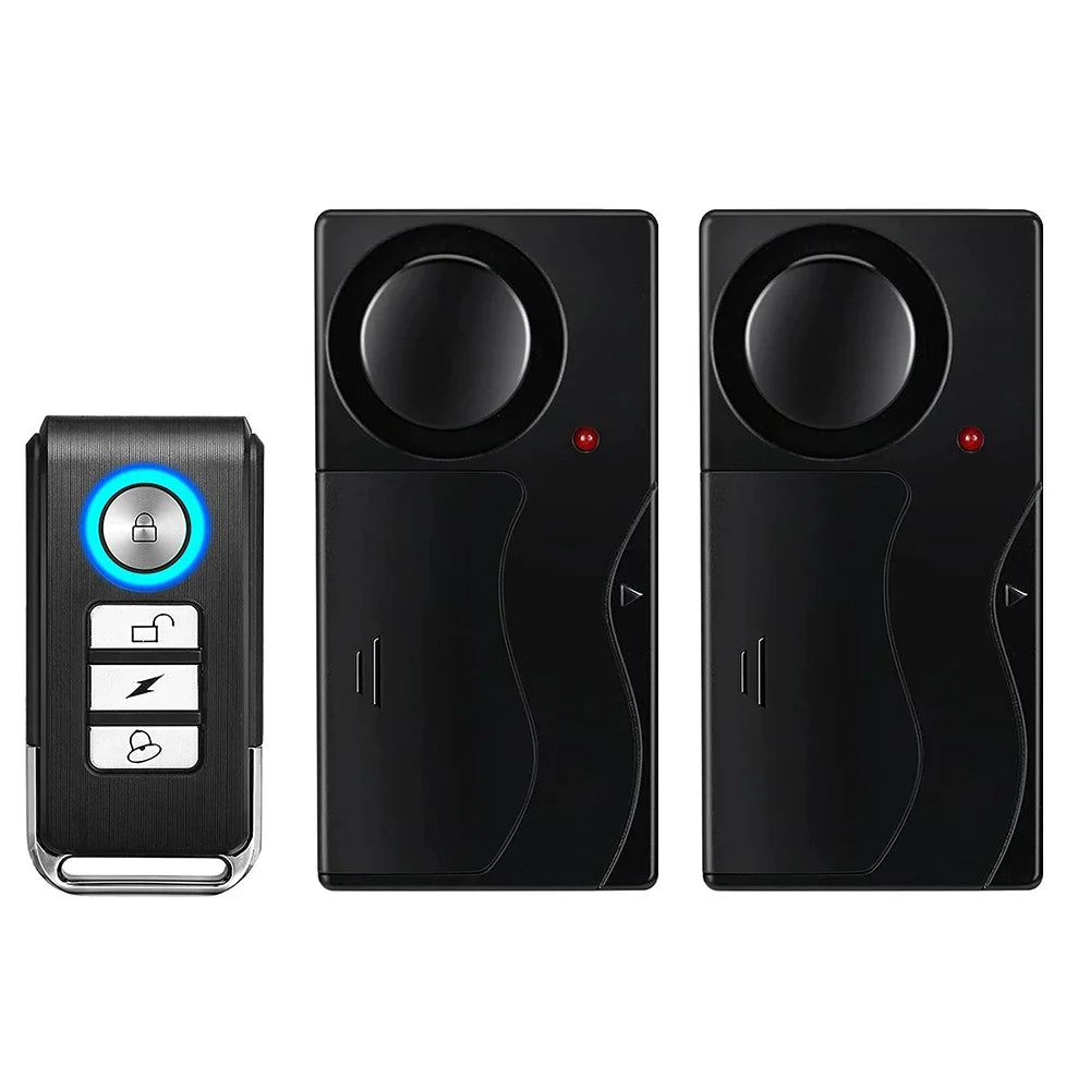 110dB Wireless Vibration Alarm with Remote – Door, Window & Bike