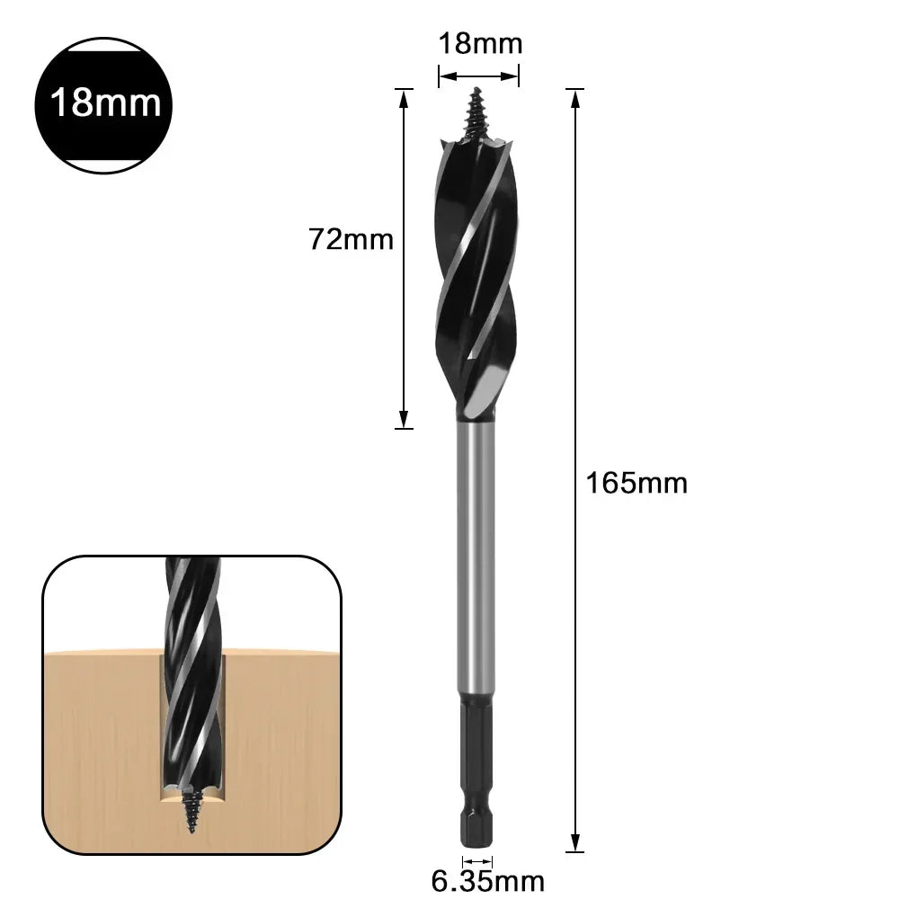 Auger Drill Bit 10-35mm 1/4 Hex Shank Woodworking Hole Opener - image 12