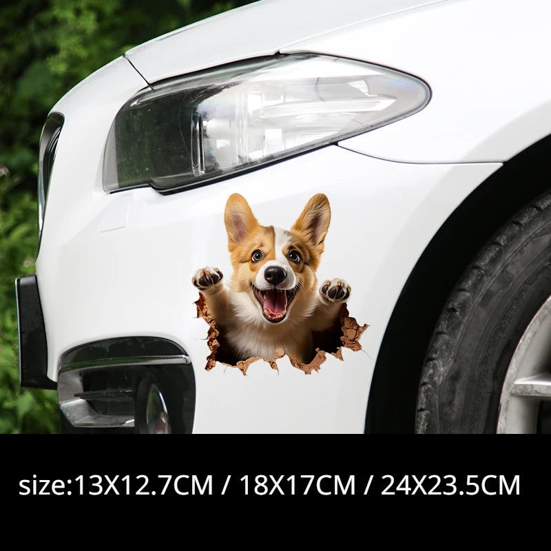 3D Dog Car Sticker, Waterproof Window and Bumper Scratch Cover Decal - view 12