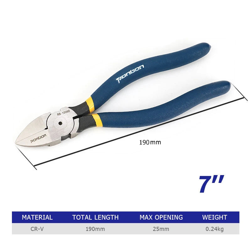 5/6/7 Inch Professional Cutting Pliers Wire Stripping Tool Side Cutter for Cable