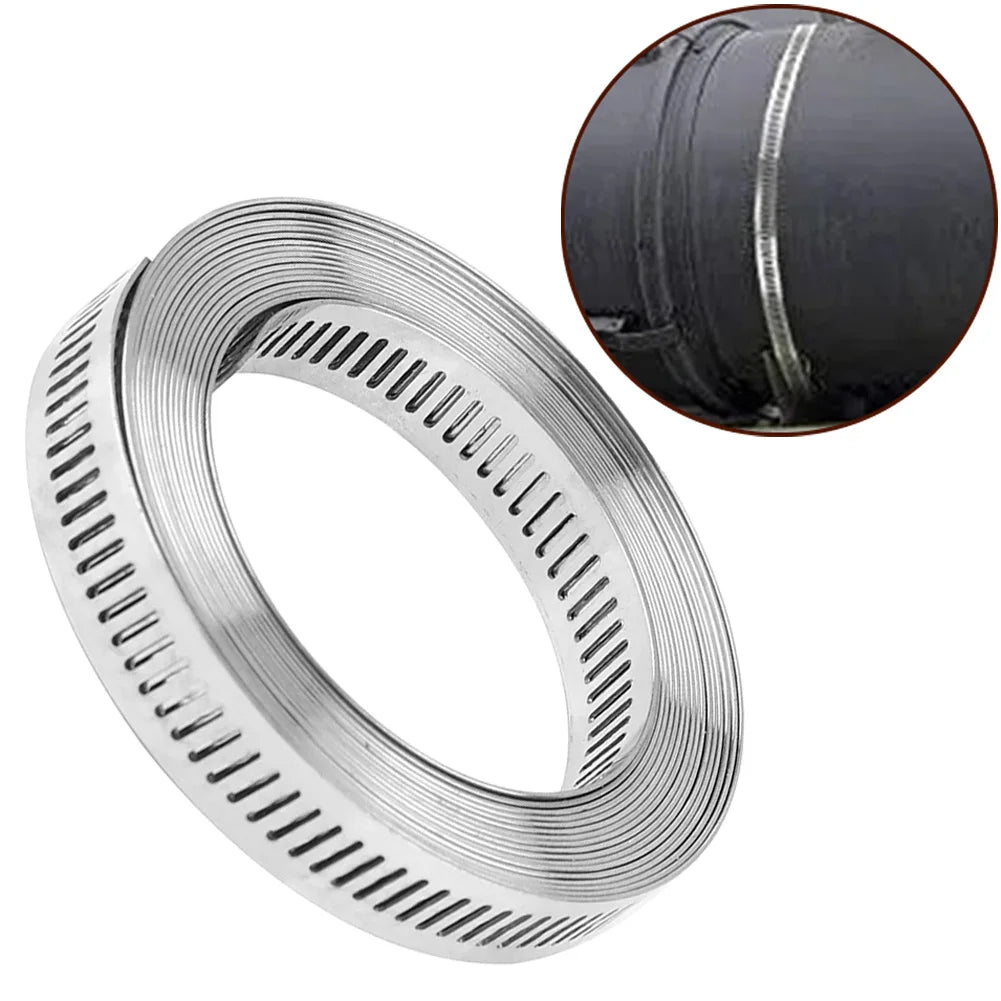 9.8ft Adjustable Worm Gear Hose Clamp Strap with Fasteners