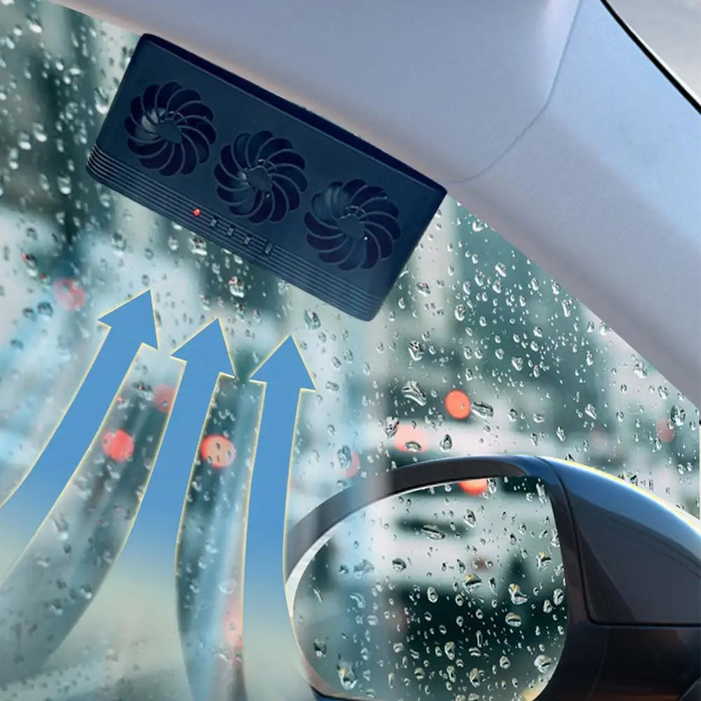 Solar Powered Car Window Exhaust Fan, 3 Air Outlets