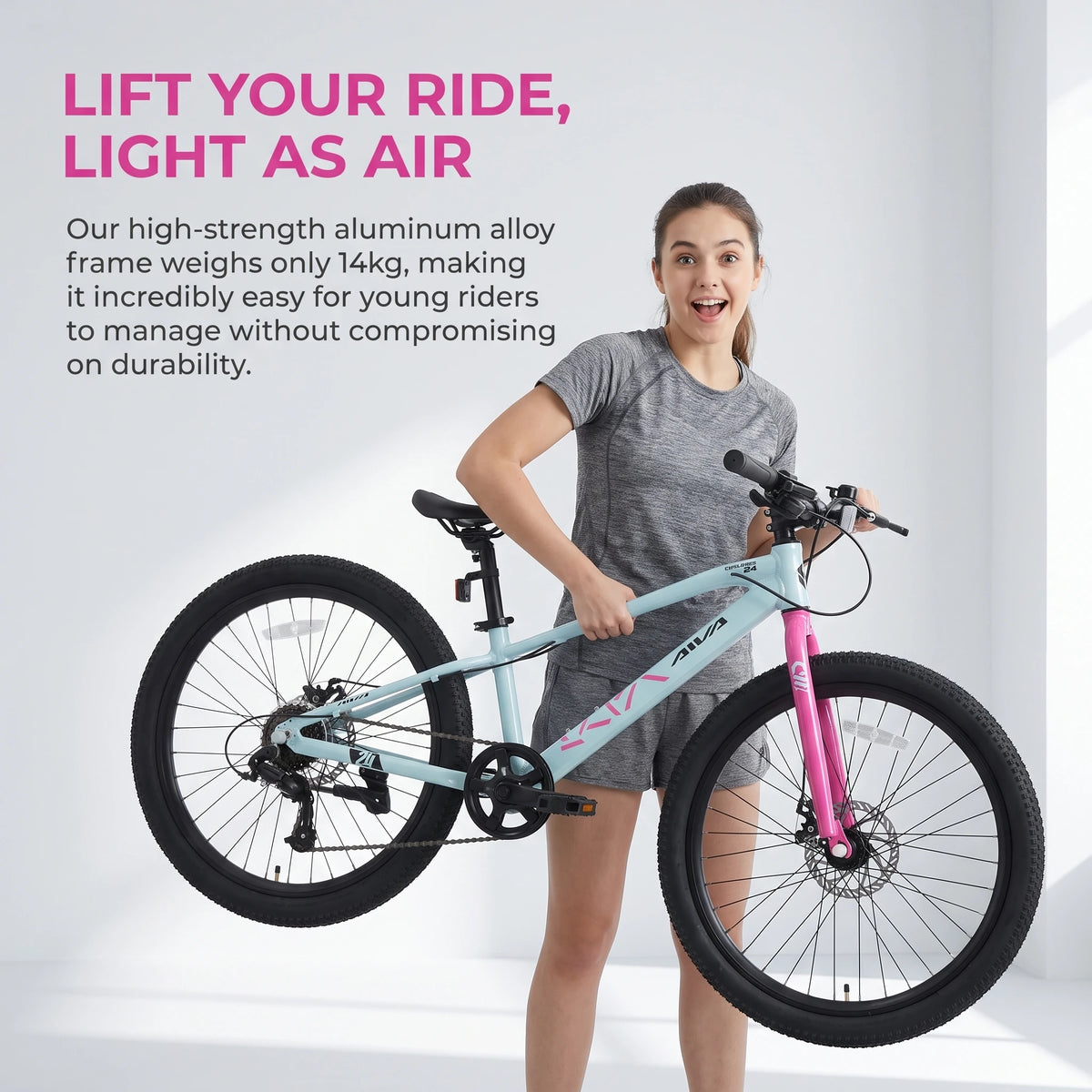 AIVA Exploper24 Hardtail Mountain Bike, 24-Inch 7-Speed - image 13