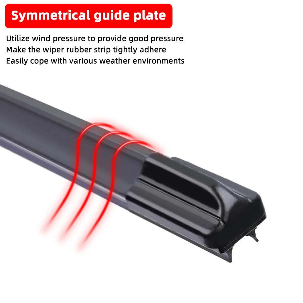 Silent Double Rubber Windshield Wiper Blade, U/J Hook, 13 to 30 Inch