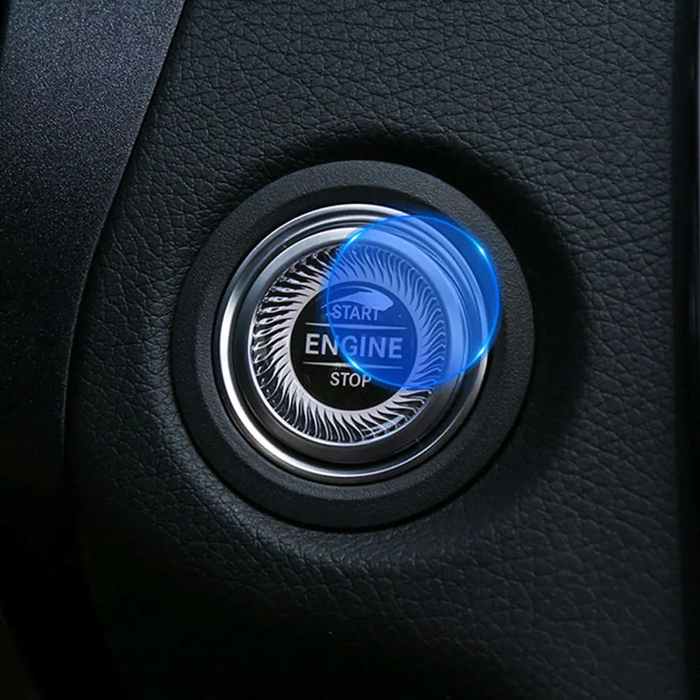Waterproof Universal PU Car Ignition Start Stop Button Sticker - image 2