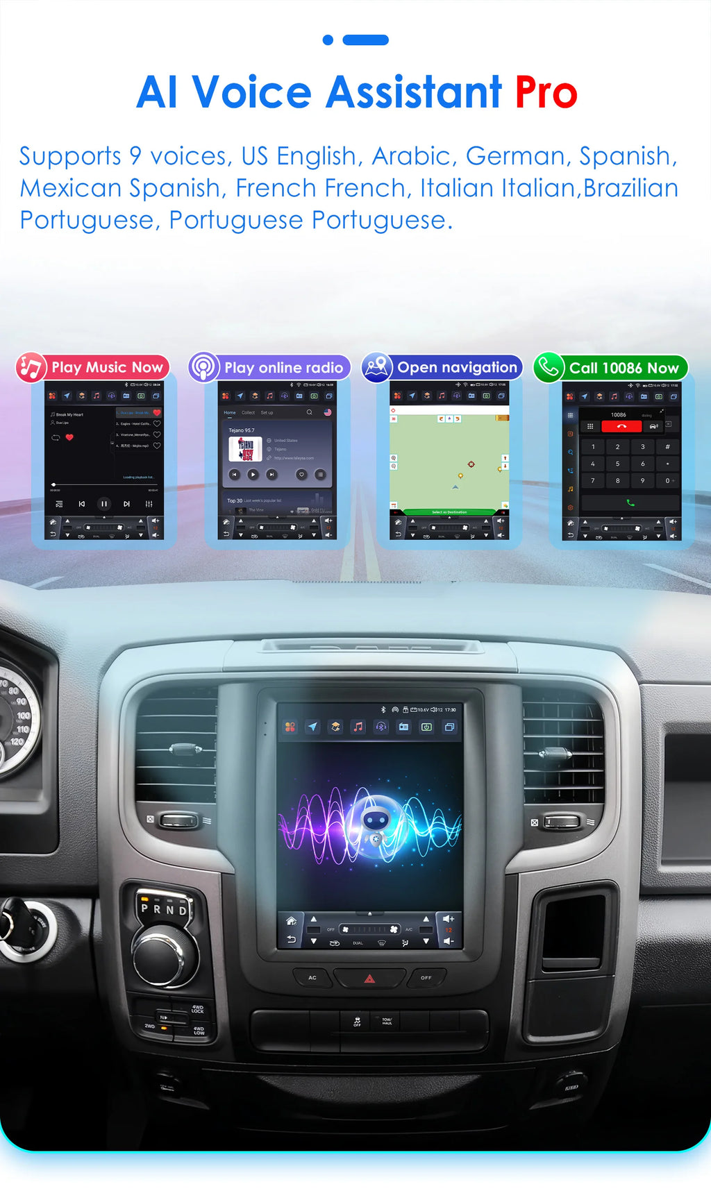 9.7" CarPlay Android Auto Head Unit for Dodge Ram 2013-2018 - image 25