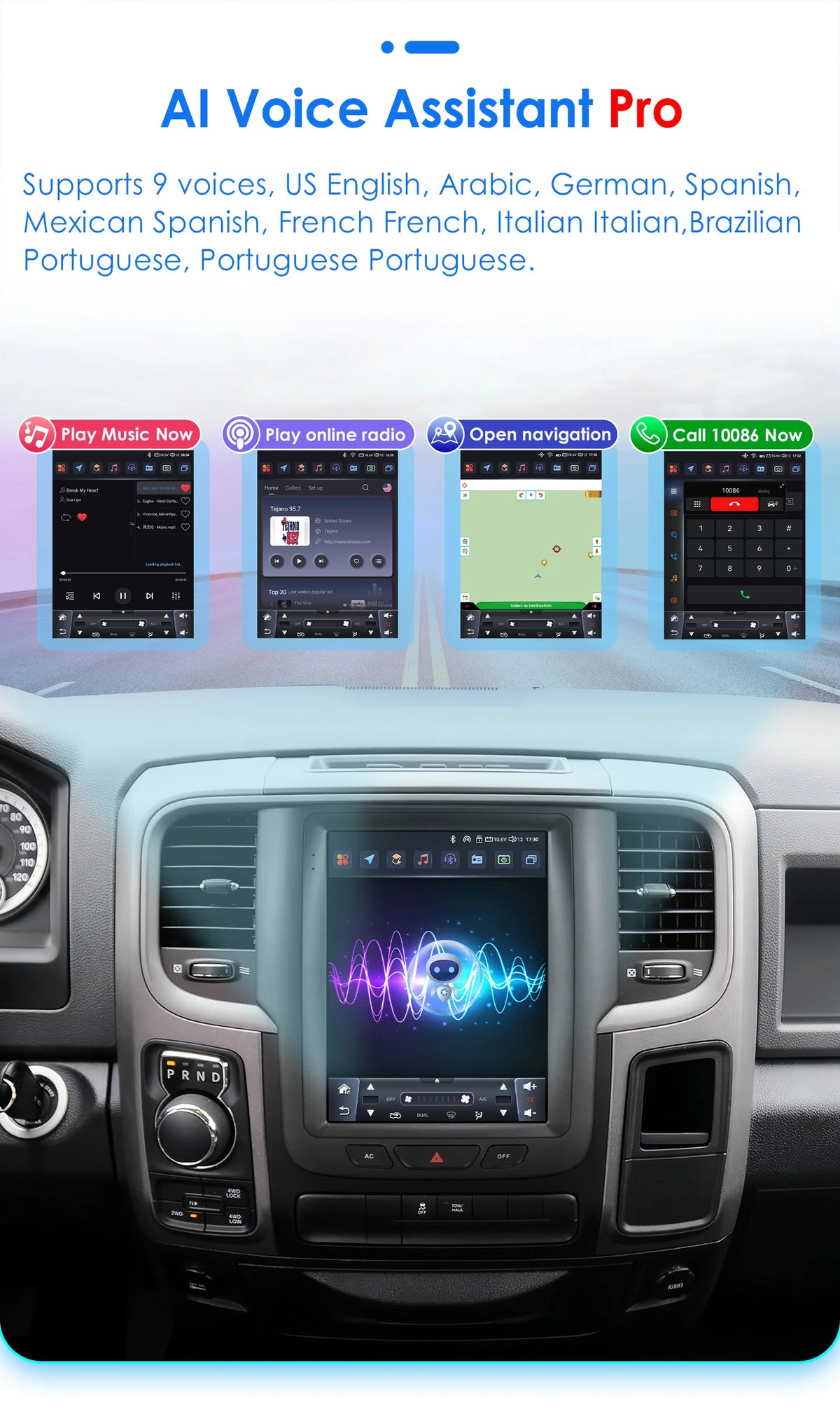 9.7" CarPlay Android Auto Head Unit for Dodge Ram 2013-2018 - image 25