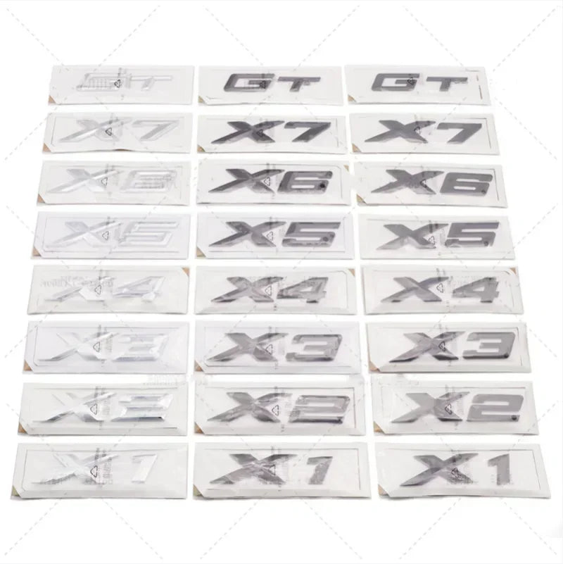 3D Chrome Black Rear Trunk Letter Sticker for BMW X1-X7 & GT - image 2