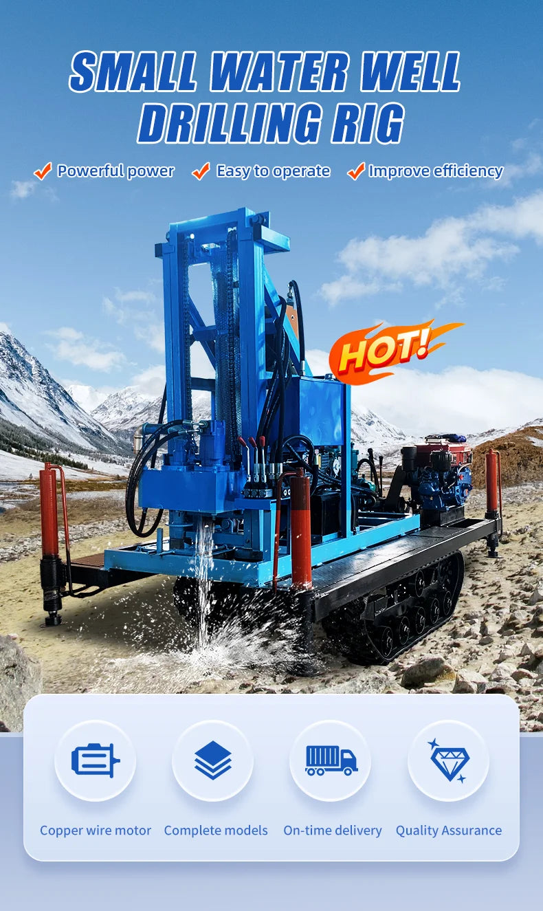 120m Portable Hydraulic Water Well Drilling Rig, Diesel Powered - view 8
