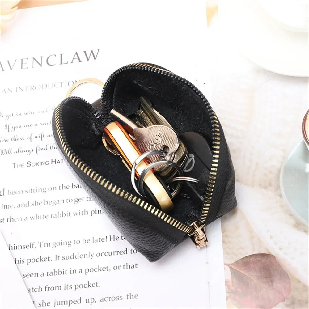 Car Keychain Covers Men Key Holder Leather Car Key Wallets Housekeeper Keys Organizer Zipper Key Case Bag Pouch Purse