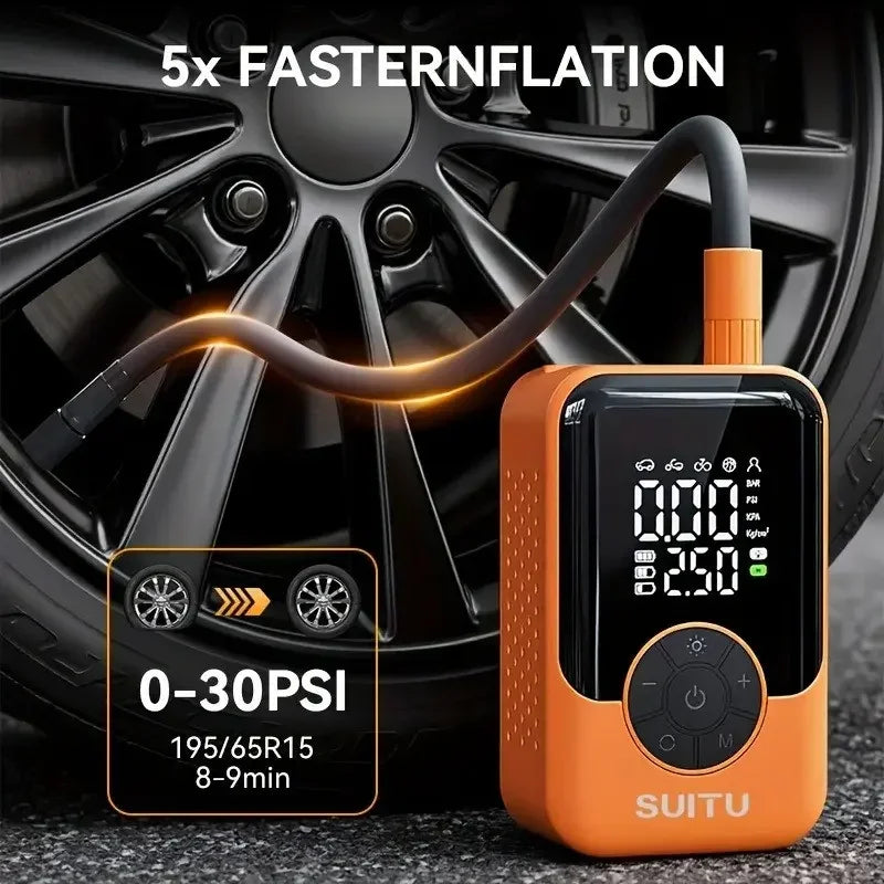 Portable Digital Car Tire Inflator Portable Car Tire Inflator Pump 150PSI Digital Display Air Pump with LED Lighting, Wireless U