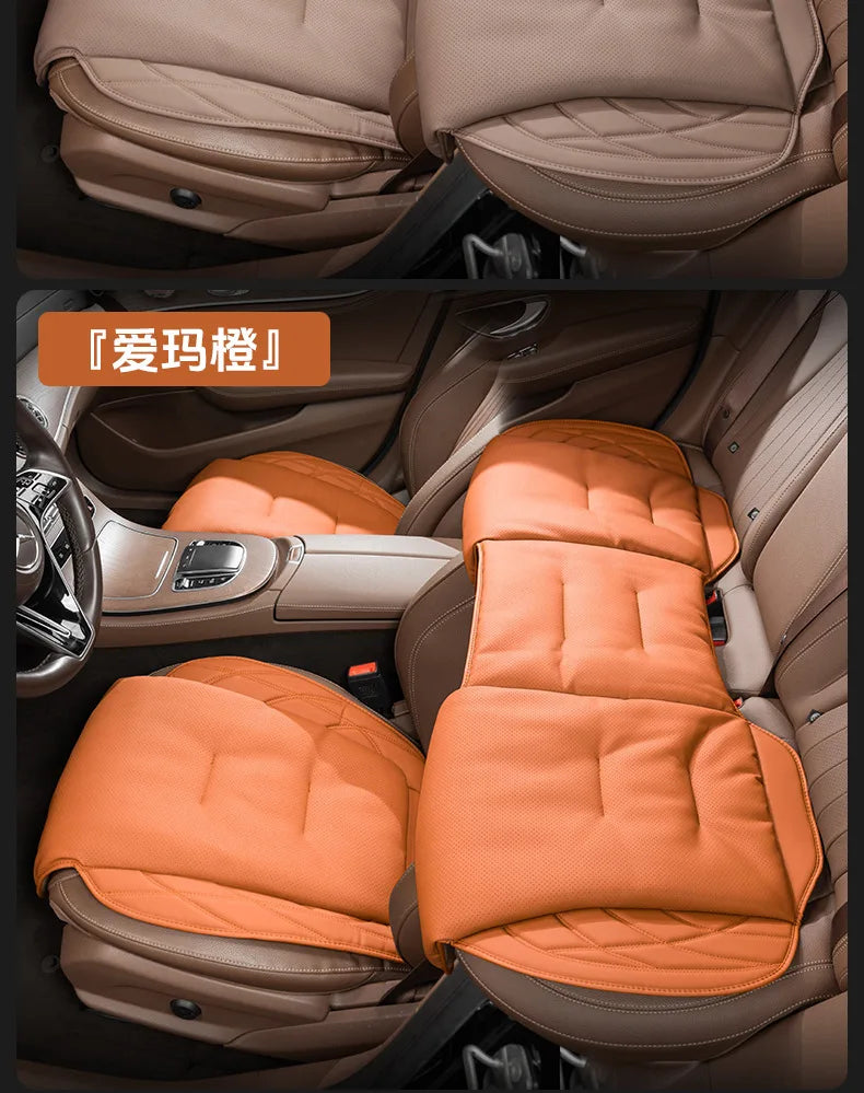 Synthetic Leather Car Seat Cushion with Lumbar Section
