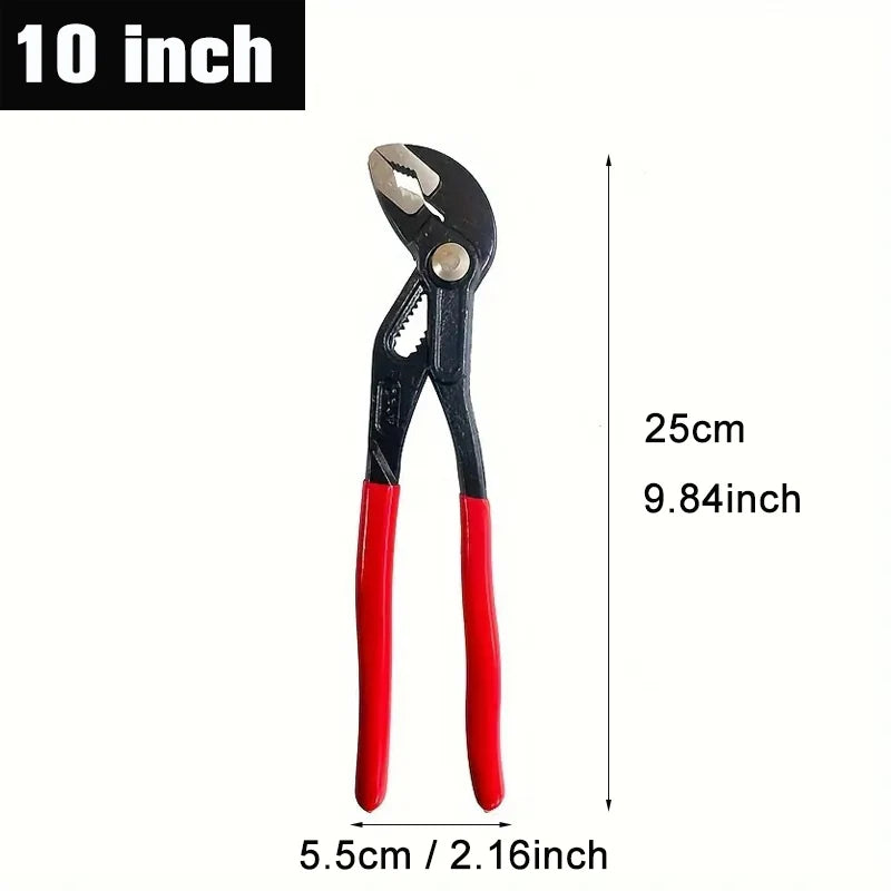 7"/10"/12" Water Pump Pliers Quick-Release Plumbing Pliers Pipe Wrench Adjustable Water Pipe Clamp Plier Multifunction Hand Tool