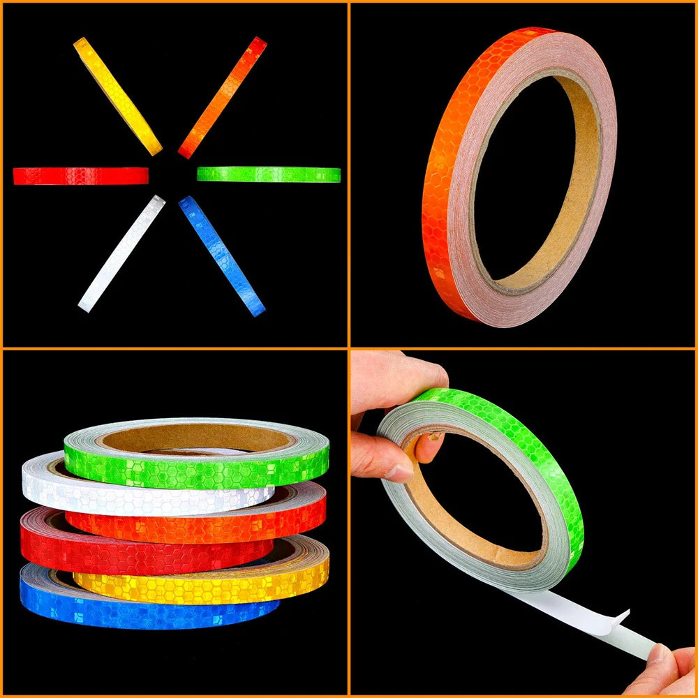 Reflective Warning Tape 8m Roll, 9 Colors - image 2