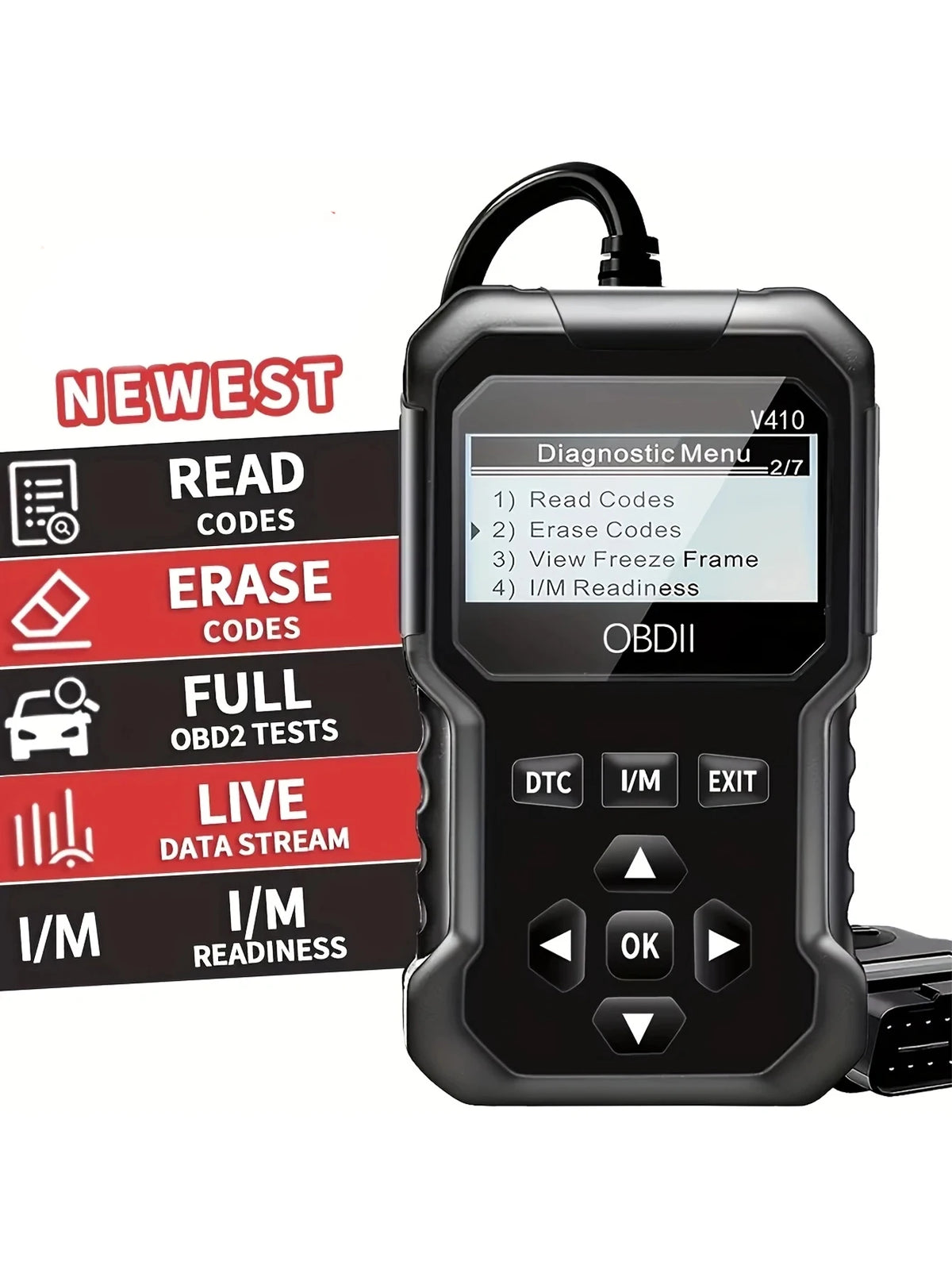OBD2 Automotive Scanner Diagnostic Tool Engine Fault Recognizer for Vehicles Since 1996