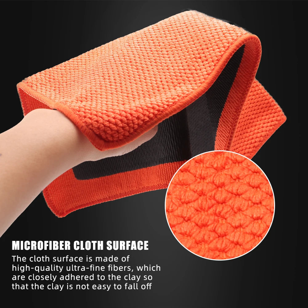 Orange Clay Bar Towel 30x30cm, Microfiber Detailing Cloth and Clay Wash Mitt