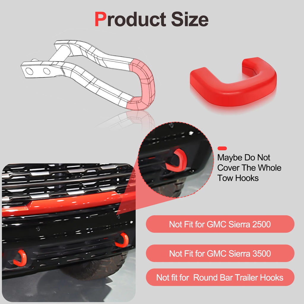 Tow Hitch Covers for GMC Sierra 1500 2019-2024, Customized Tow Hook Cover Compatible with GMC Sierra 1500 Accessories