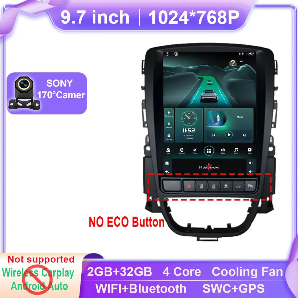 Opel Astra J 9.7-Inch Car Multimedia System with Android Auto & GPS - image 19