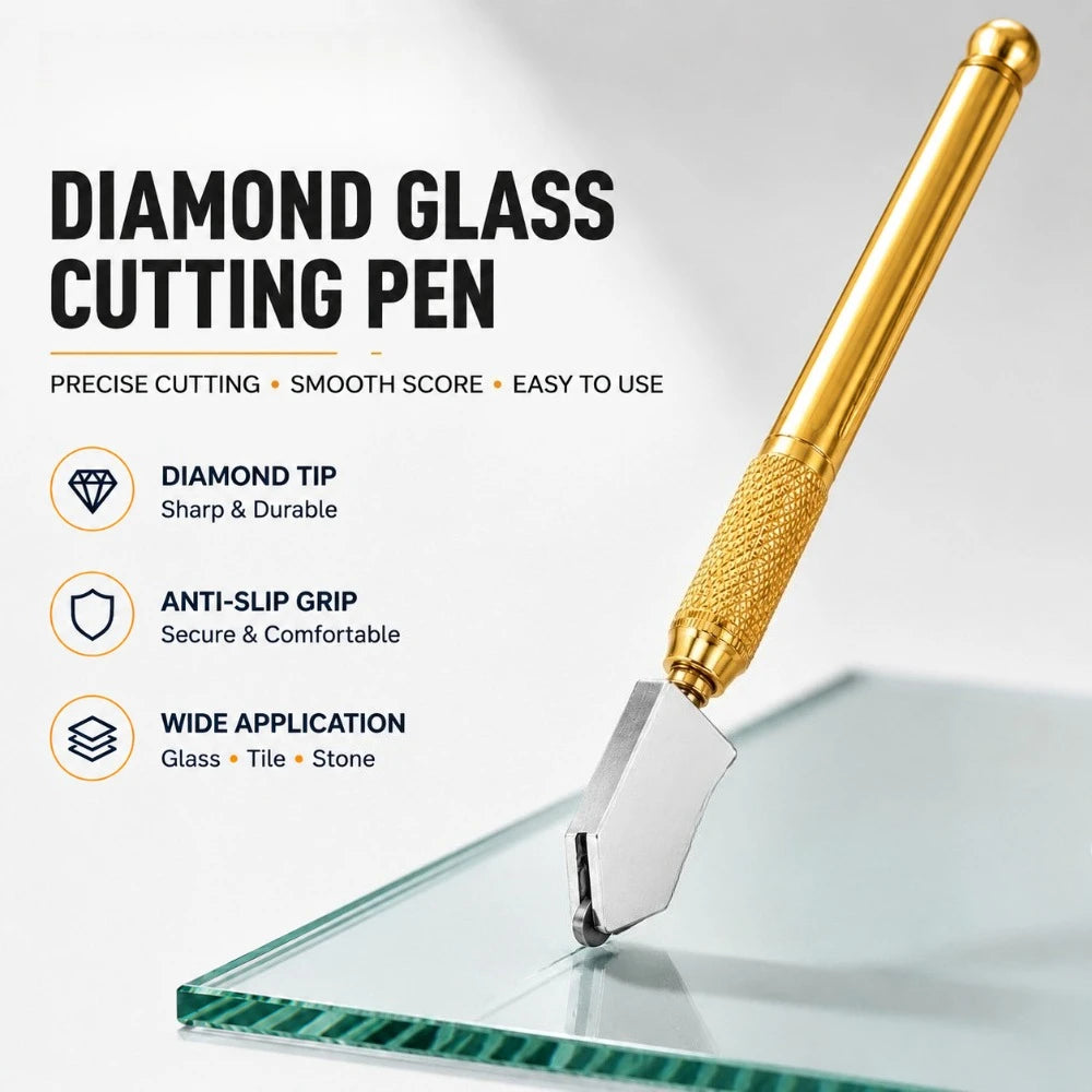 Portable Diamond Glass Cutting Tool 175mm Non Slip Handle Handheld Cutter for Tile Mineral Engraving Construction Projects