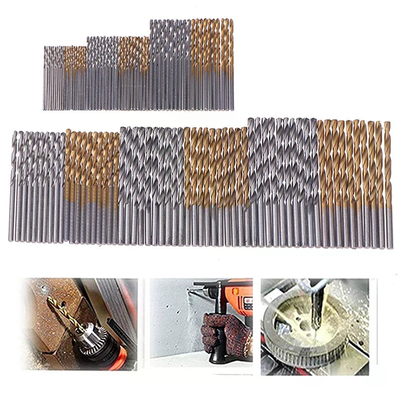 60/120Pcs Drill Set - Suitable For Metal And Wood, 1-3.5mm High Carbon Steel, Round Shank Spiral Groove Design, Durable Woodwork