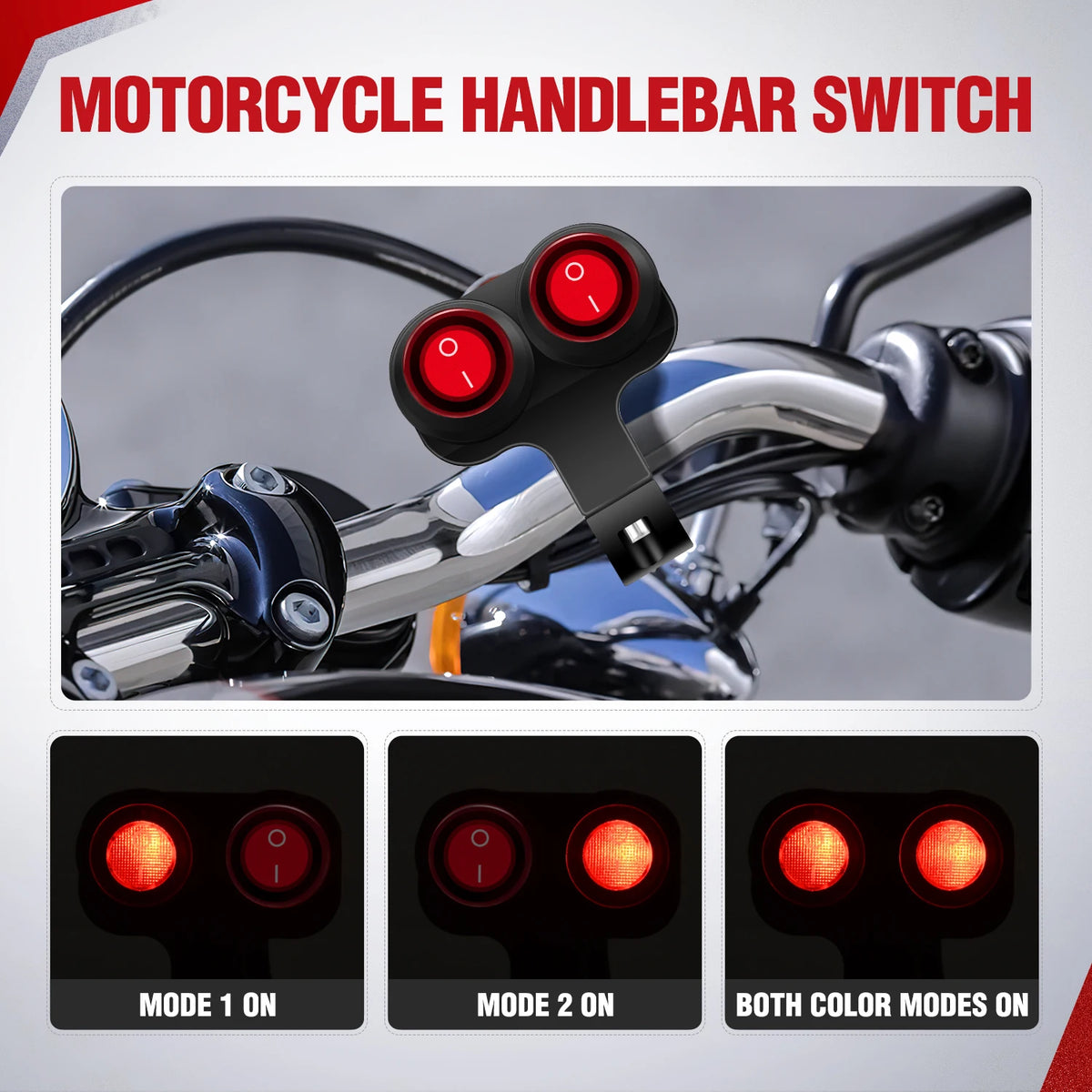 Nilight Dual Push-Button Handlebar Switch, 12V Waterproof - image 5