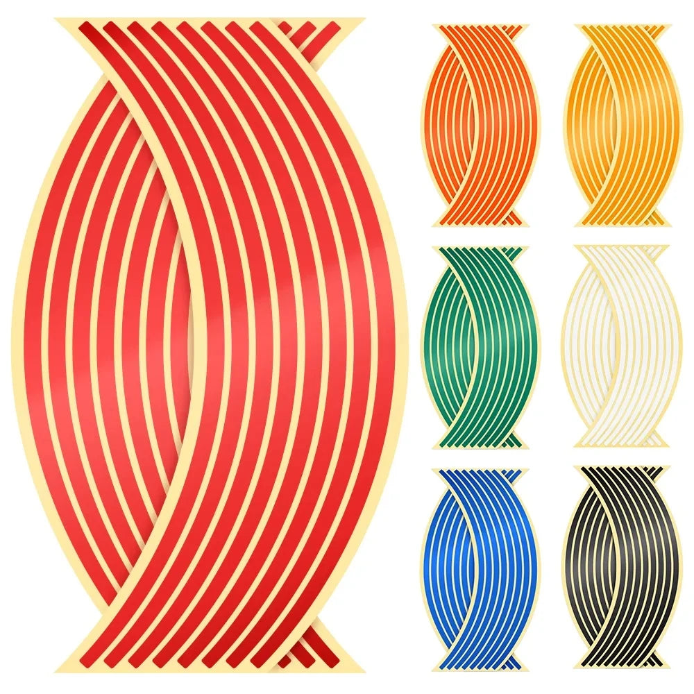 Reflective Wheel Rim Stripe Tape Set for 14-18 Inch Motorcycle Rims