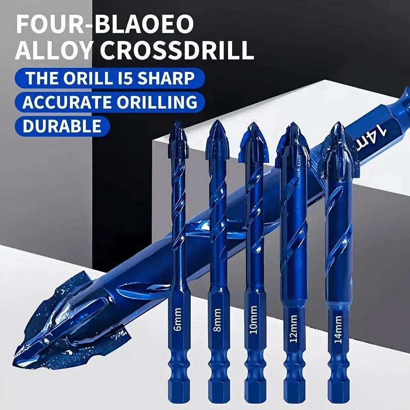 Tungsten Carbide Masonry Drill Bits, 3 Pack Hex Shank for Tile & Brick