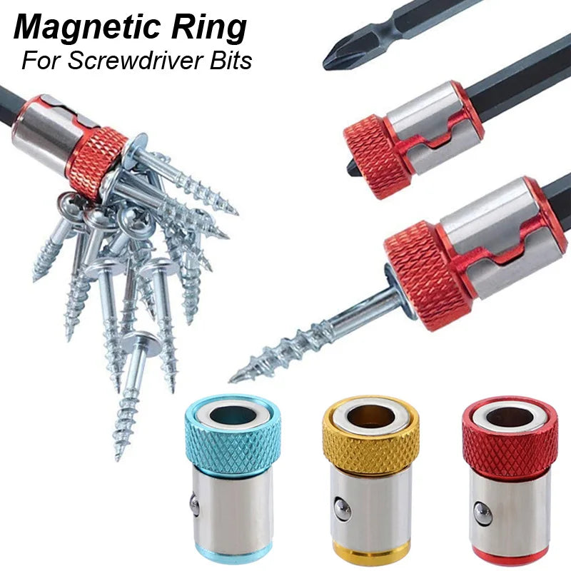 Magnetic Ring Screwdriver Bit Holder Cross Phillips Magnet 1/4 Strong Magnetizer Removable Part Adapter Screw Driver Power Tool
