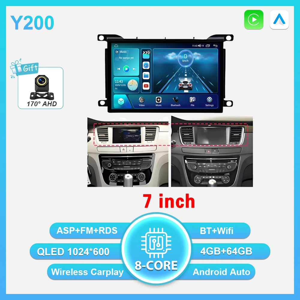 Car Multimedia Player with Android Auto for Peugeot 508 & Citroen DS5 - image 7