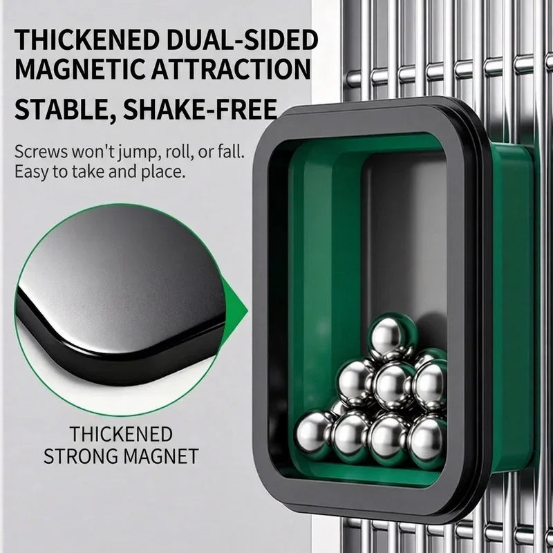 Magnetic Foldable Silicone Tray, Strong Magnetic Depth, Large Space for Convenient Storage of Screw Metal Parts, Auto Repair DIY