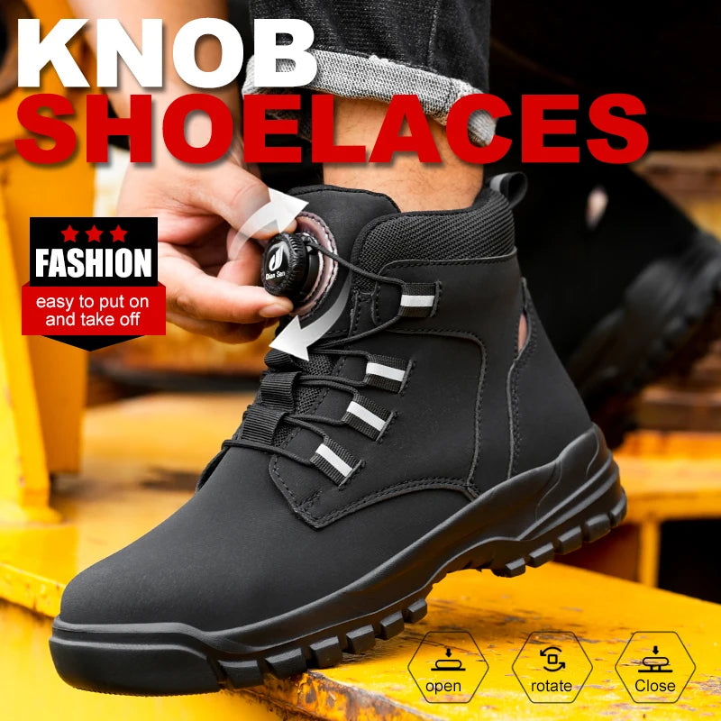 Waterproof Steel Toe Work Boots with Kevlar Insoles - image 2