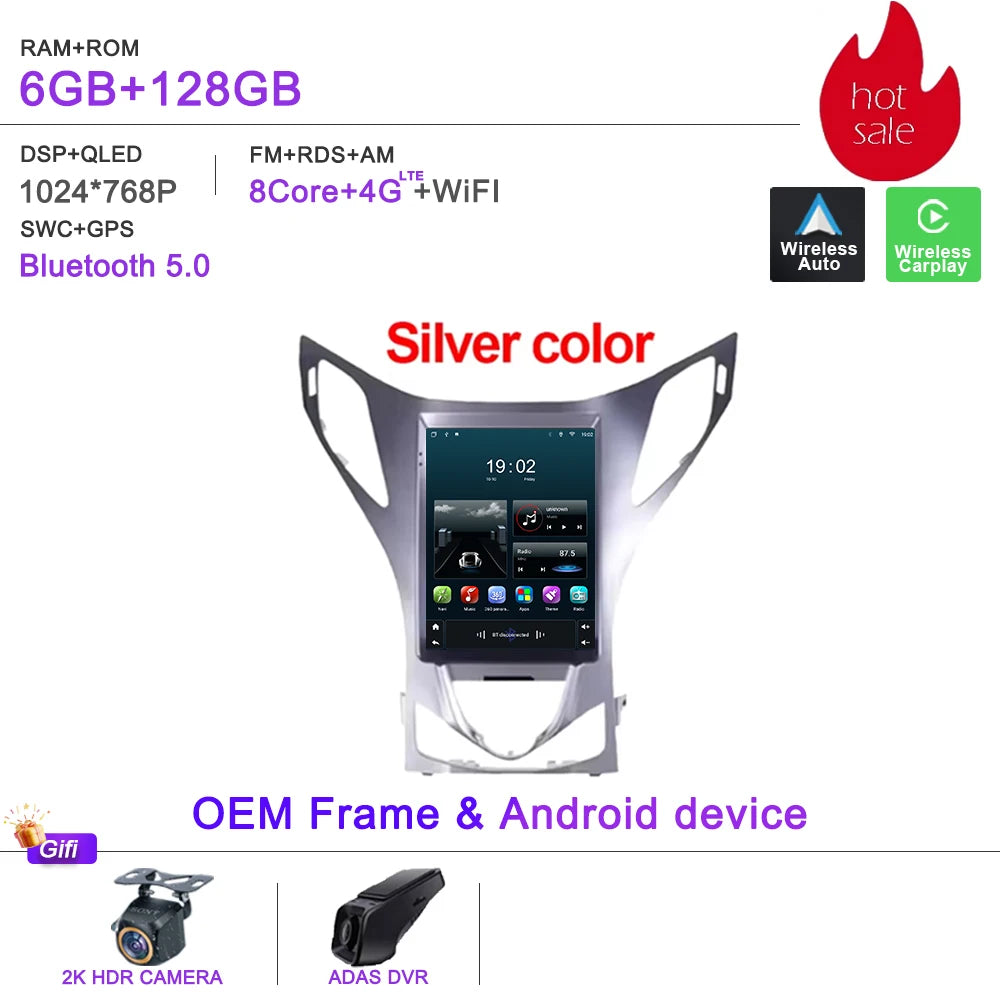 9.7" Android Car Multimedia Player GPS for Hyundai Azera - image 9