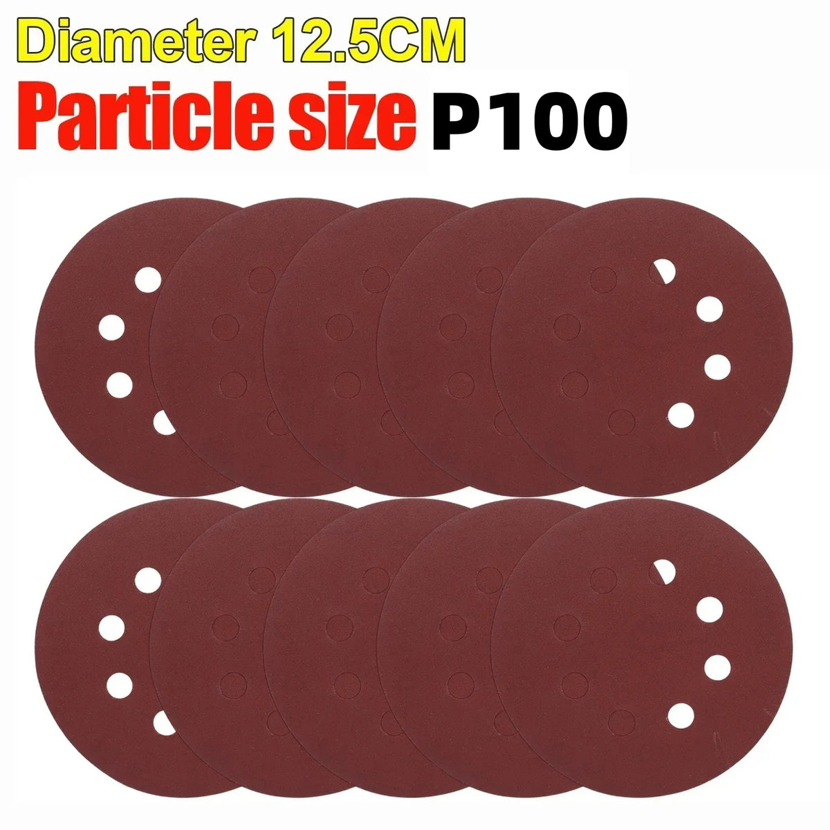 Universal 8-Hole 125mm Sanding Discs for Metal Wood and Glass 40-3000 Grit