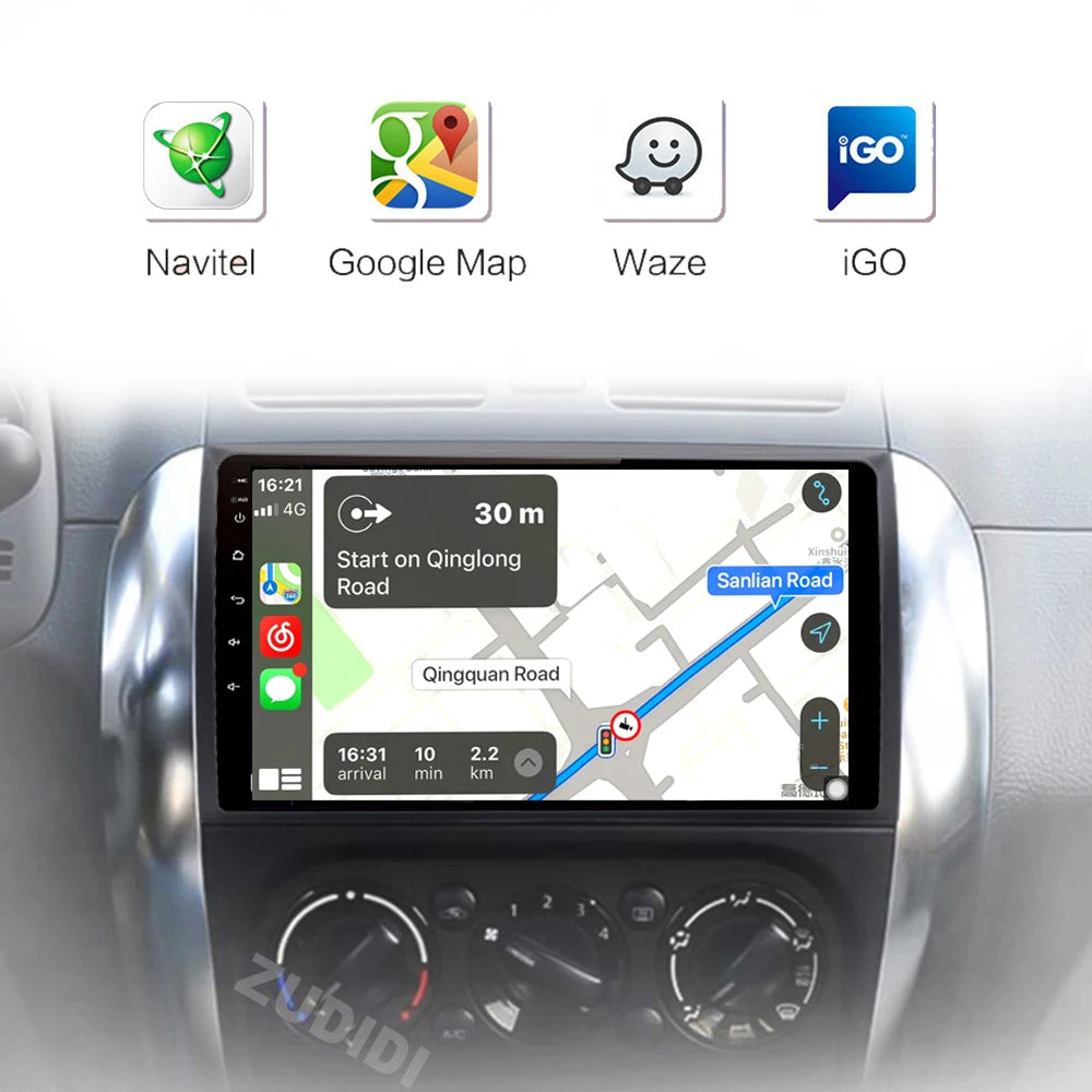 Android 16 Car Radio 2 Din 9-inch GPS CarPlay Suzuki SX4 Fiat Sedici - image 4