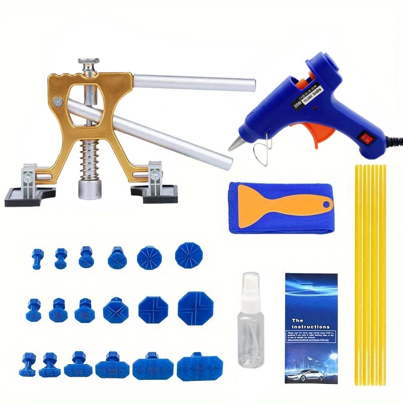 Paintless Dent Repair Kit with Glue Gun and Dent Puller Tabs