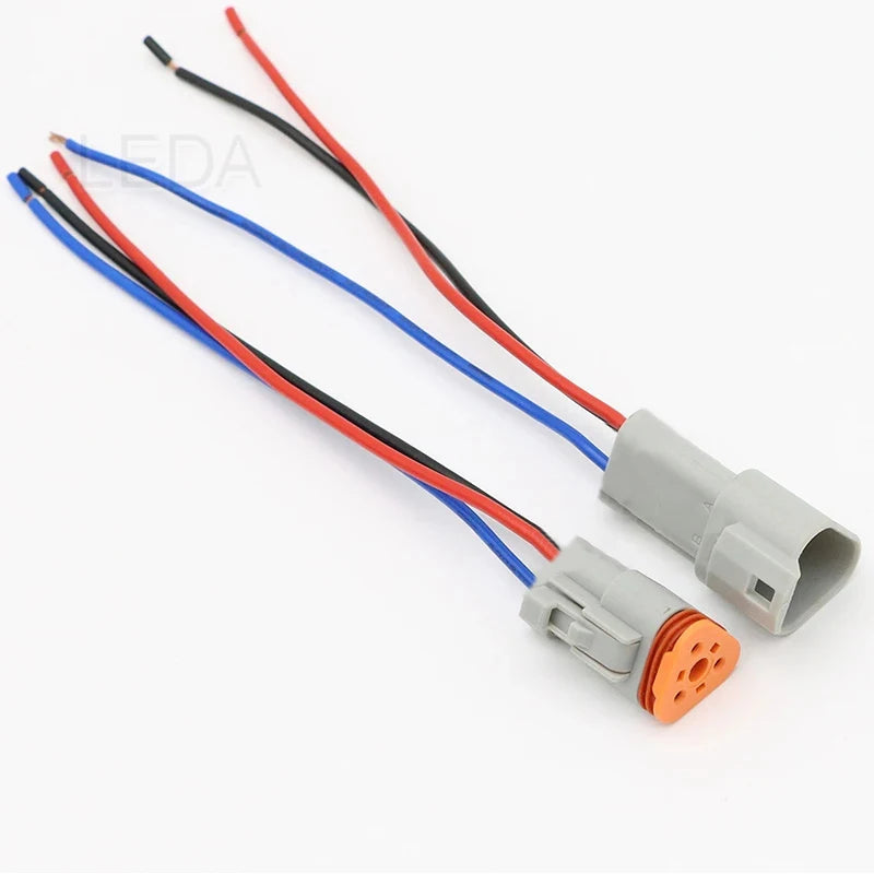 DT Style Waterproof Automotive Connector, Pre-Wired, 2 to 12 Pin