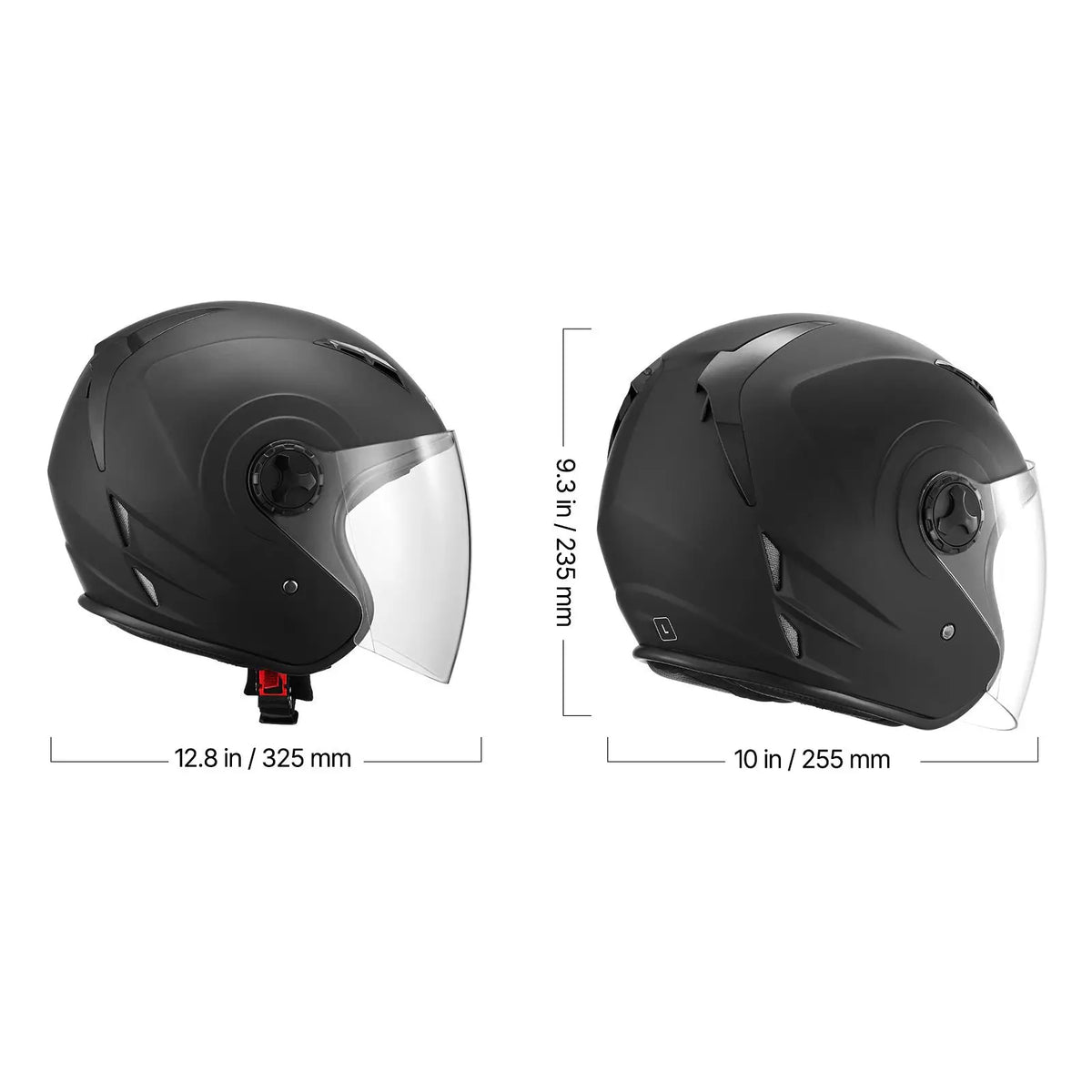 3/4 Open-Face Motorcycle Helmet, DOT Approved (Matte Black)