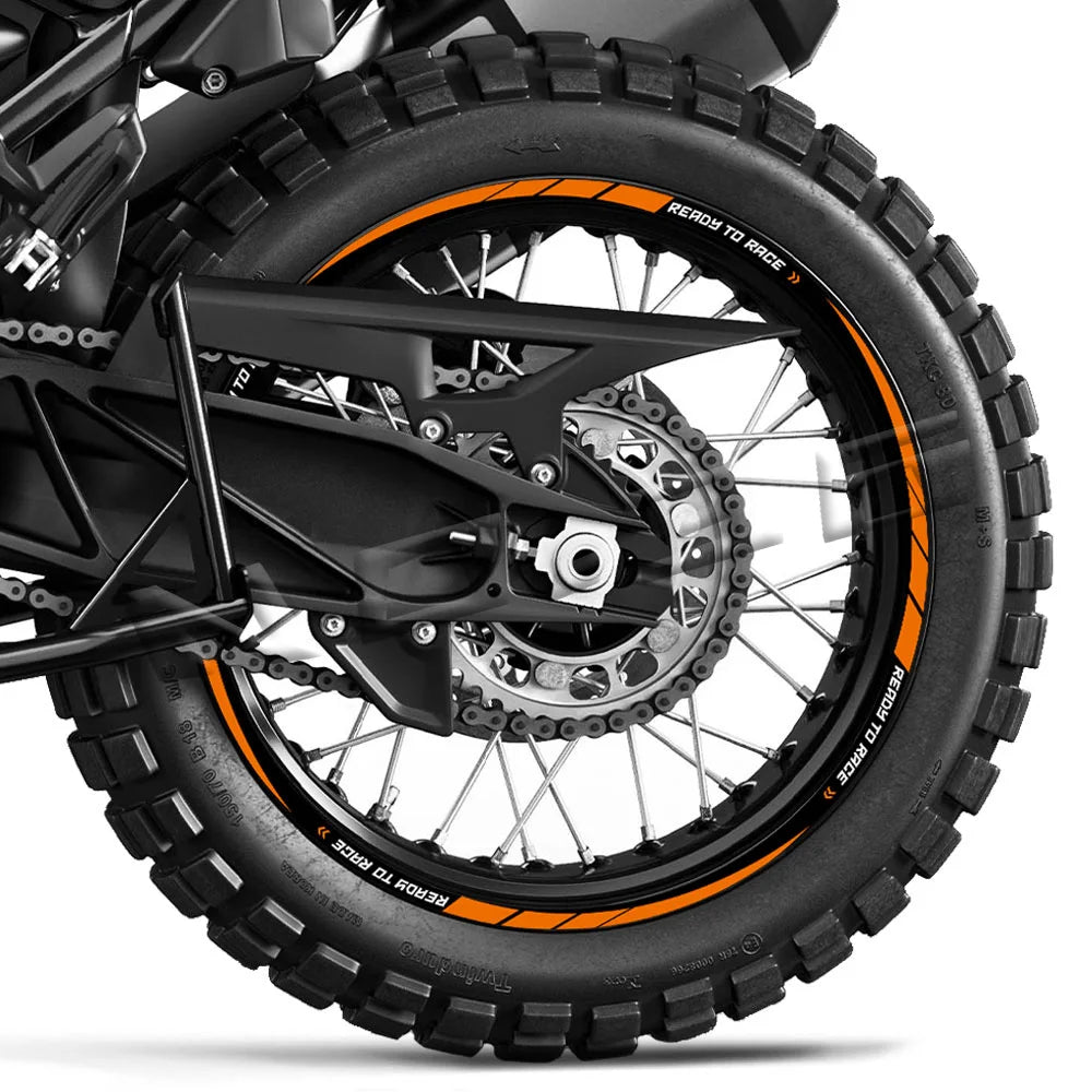Reflective Motorcycle Rim Decal Stripe, 17-21 Inch Wheels