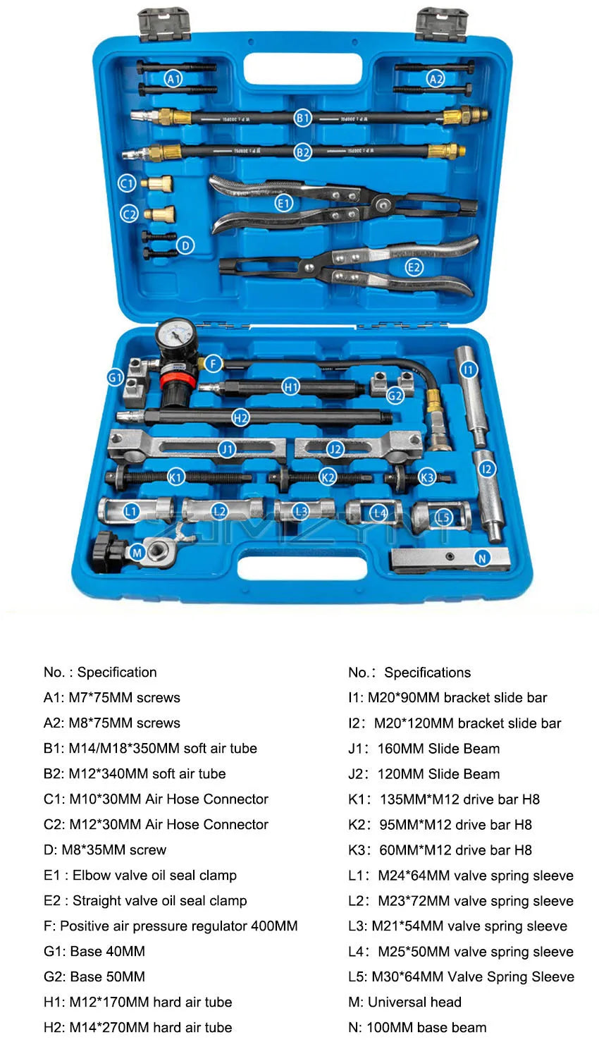 Valve Oil Seal Tool Kit Cylinder Head Valve Spring Compressor Installer - image 9