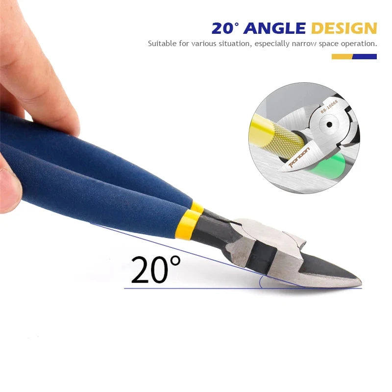 Professional Cutting Pliers Wire Stripping Tool Anti-slip Side Cutter for Cable Cutting & Burr Removal