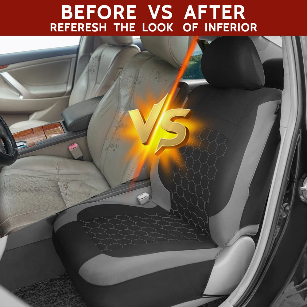 Football Embroidery Car Seat Covers, Universal Fit