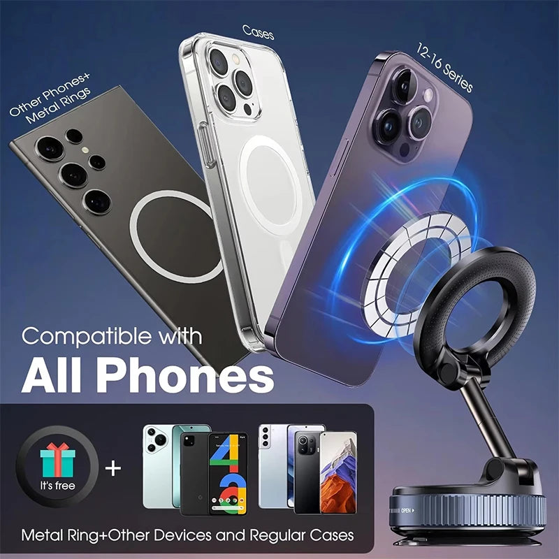 Magnetic Car Phone Holder - 360° Rotating Dashboard & Windshield Mount - image 5
