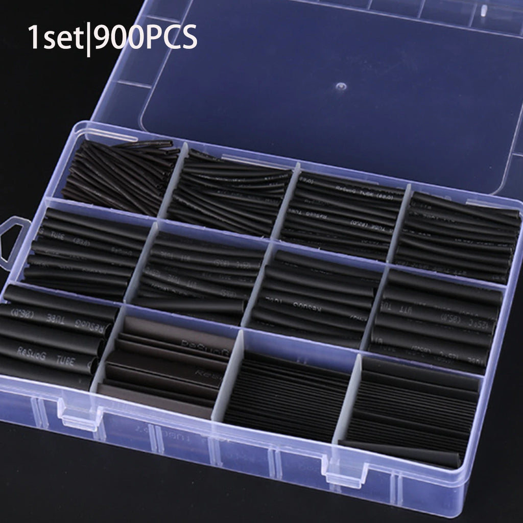 Heat Shrink Tubing Kit Black Heat Shrink Wrap Cable Sleeve Insulation Waterproof Electrical Wire Cable Tubing Assortment Set