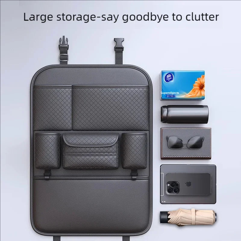 Car Seat Back Organizer with Kick Mat