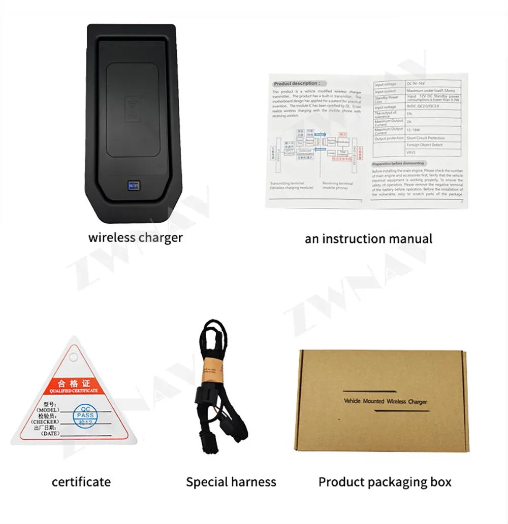 For GMC Sierra 1500/2500 2020-2022 Syrah Models Center Console Accessories Charging Pad Car Smart Accessories Modle