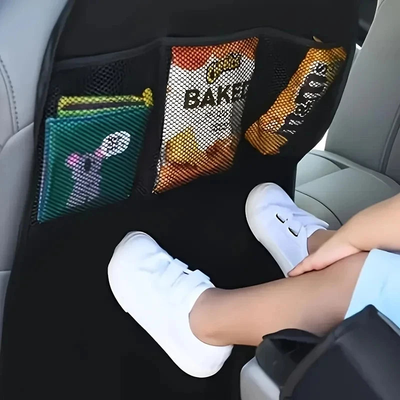 Car Seat Back Organizer with Storage Pockets, Kick Mat Protector, Waterproof Auto Backseat Organizer for Car Interior