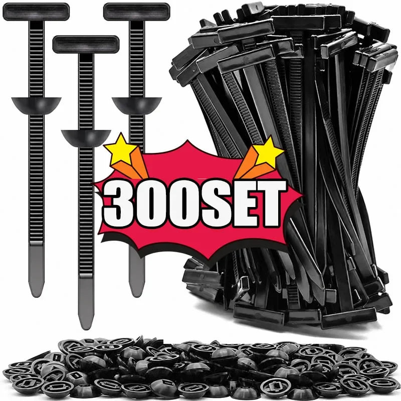 Heavy Duty Nylon Self Locking Zip Ties Cable Ties with Buckle for Car Repair and Home
